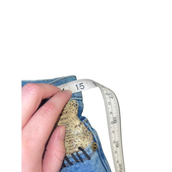 Vintage Y2K Old School Brand Jeans Size 4 Faux Snake Trim Straight Button Fly - Picture 8 of 10